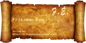 Fritzman Éva névjegykártya