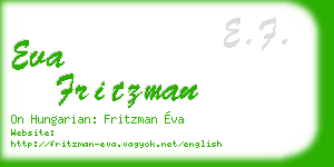 eva fritzman business card